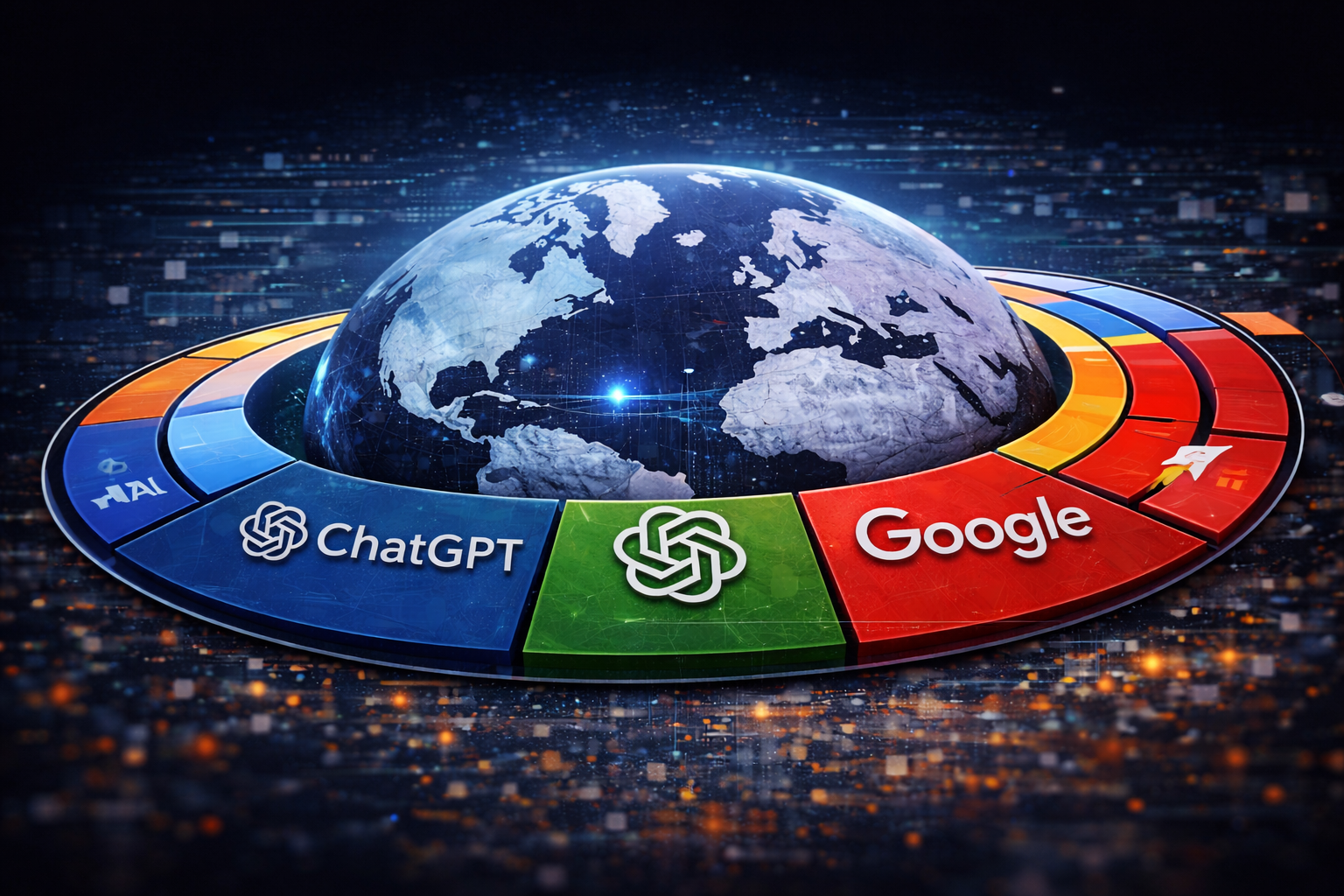 生成AIサービスとAI企業の市場構造を示すイメージ