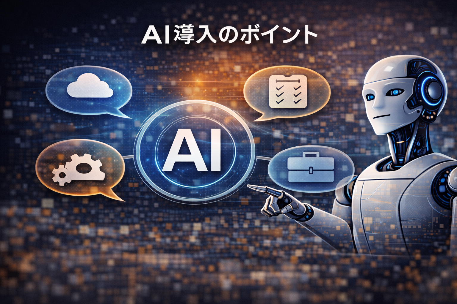 AIと人間の協働によるビジネスや社会の未来イメージ